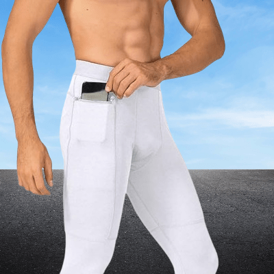 Pantalon yoga homme - FitnessLycraPants™ - Blanc - Coin du Yoga