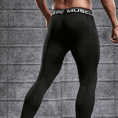 Pantalon yoga homme - FitnessLycraPants™ - Noir - Coin du Yoga