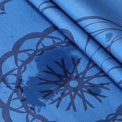 Serviette Antidérapante - YogaPrintMat™ - Mandala Bleu - Coin du Yoga