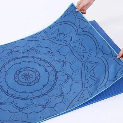 Serviette Antidérapante - YogaPrintMat™ - Mandala Bleu - Coin du Yoga