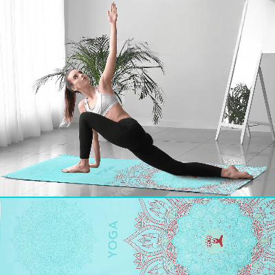 Serviette Antidérapante - YogaPrintMat™ - Mandala Vert Eau - Coin du Yoga